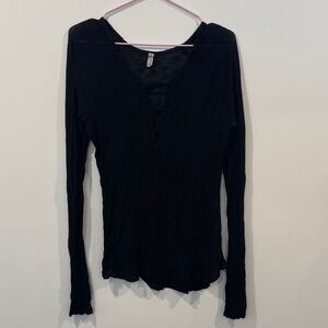 Free People Intimately FP Lightweight Thermal Top w/ Deep V